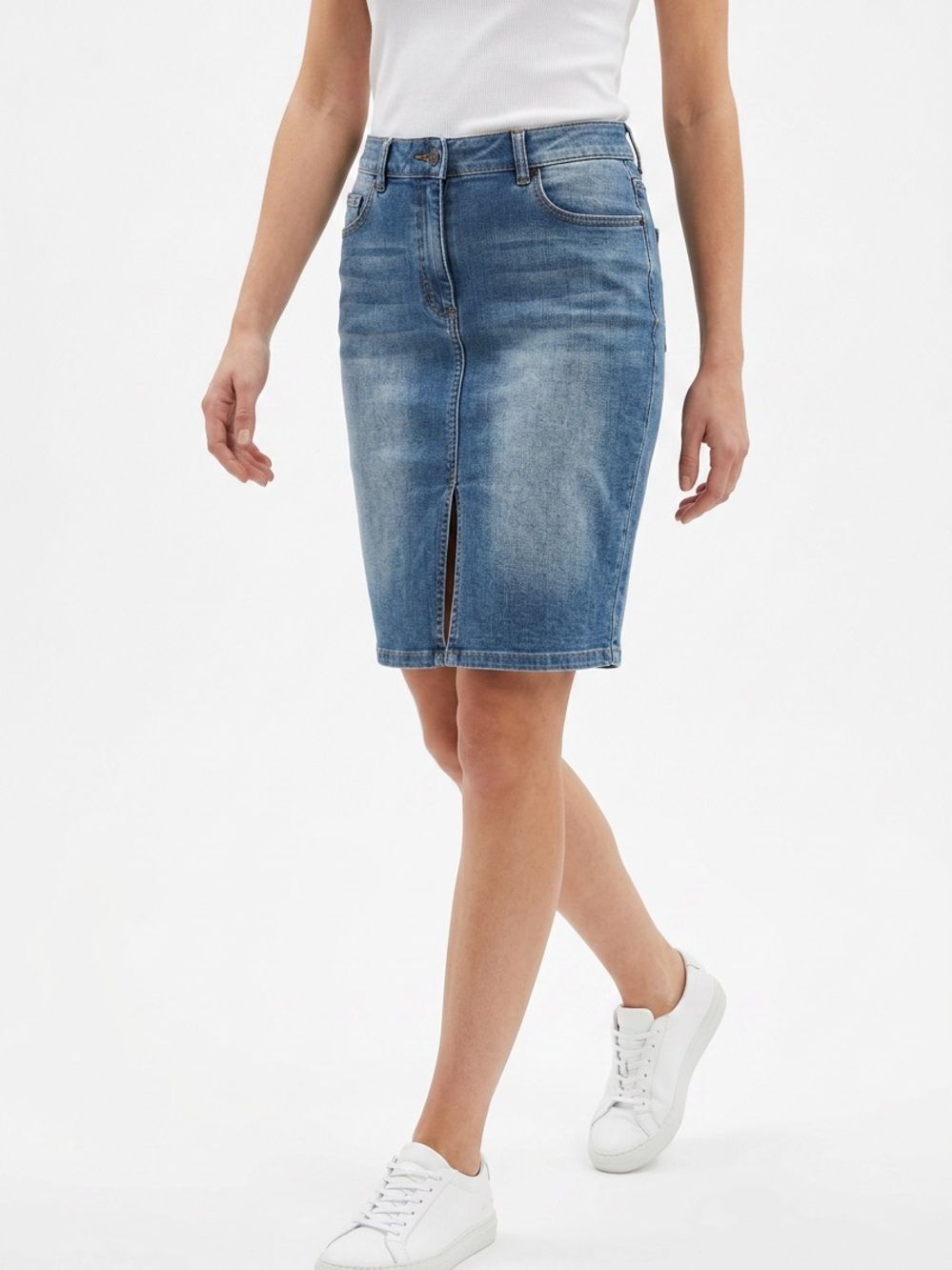 THE LIMITED | Denim Jean Stretch Pencil Skirt with Slit Women’s Size 6